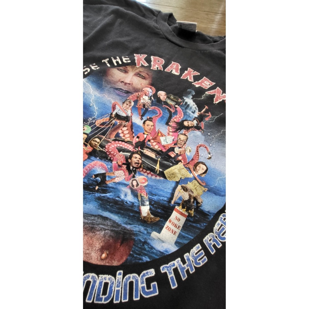 Bayside No Woke Zone Release Kraken Political Graphic Long Sleeve Shirt L